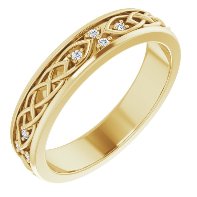 Hand Carved Art Deco Style Diamond Eternity Band-VIRABYANI